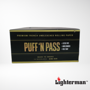 Puff 'n Pass Unbleached Gold Trip w/grinder,tips & paper