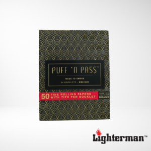 Puff 'n Pass Black fine rolling paper w/tips KS